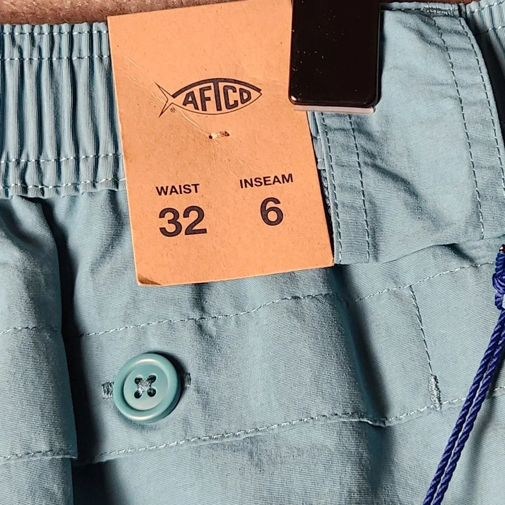 AFTCO Original Fishing Shorts Mens Blue M01 Supplex Nylon Cargo Water Shorts New - Picture 6 of 6